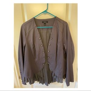 Torrid Military jacket with gauze skirted trim, size 1